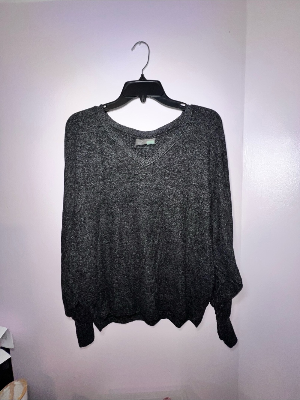 Anthropologie Charcoal V-Neck Women's Sweater